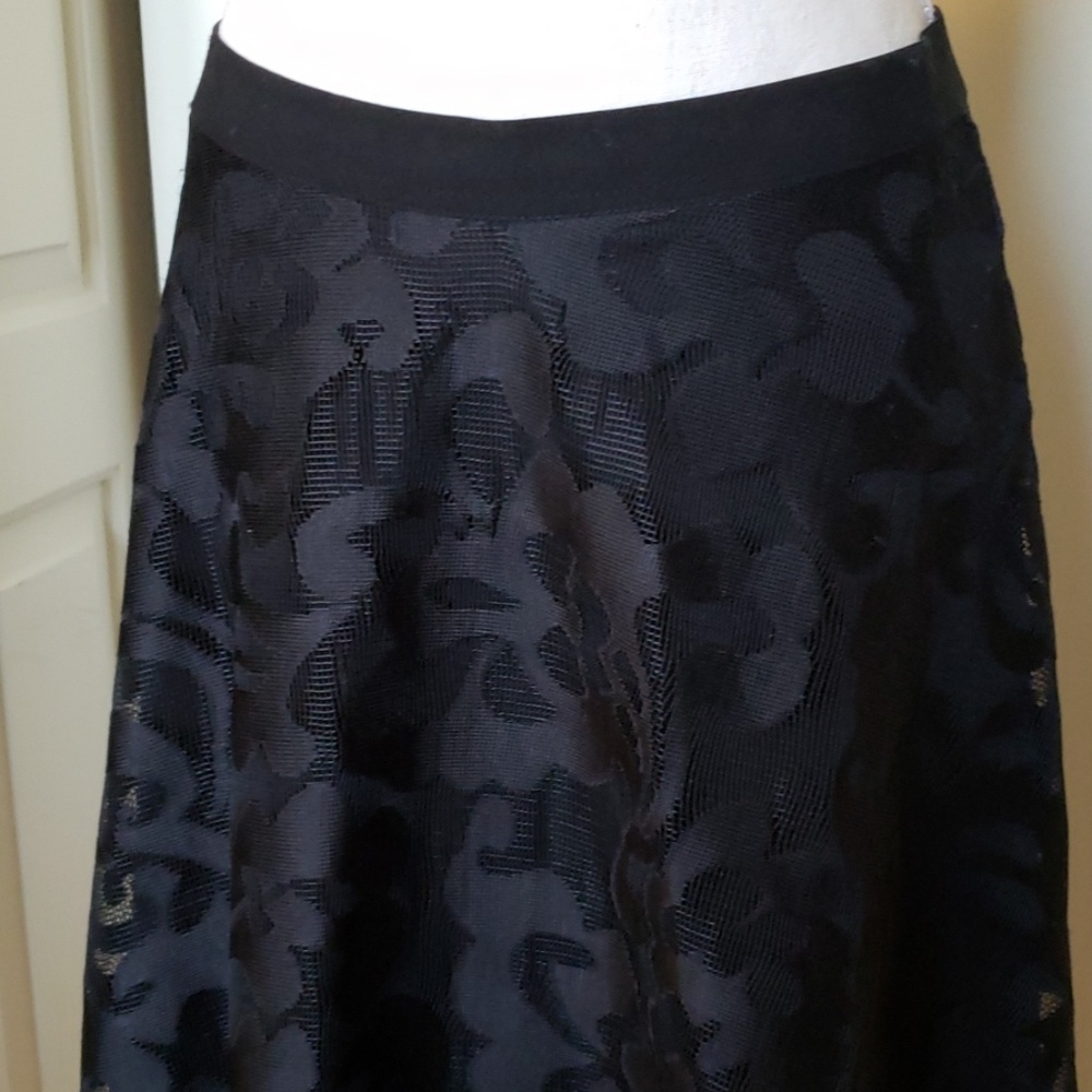 Black lace skirt A- line